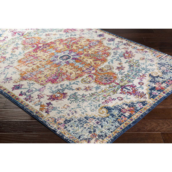 Mistana™ Hillsby Oriental Area Rug in Blue/Orange & Reviews Wayfair